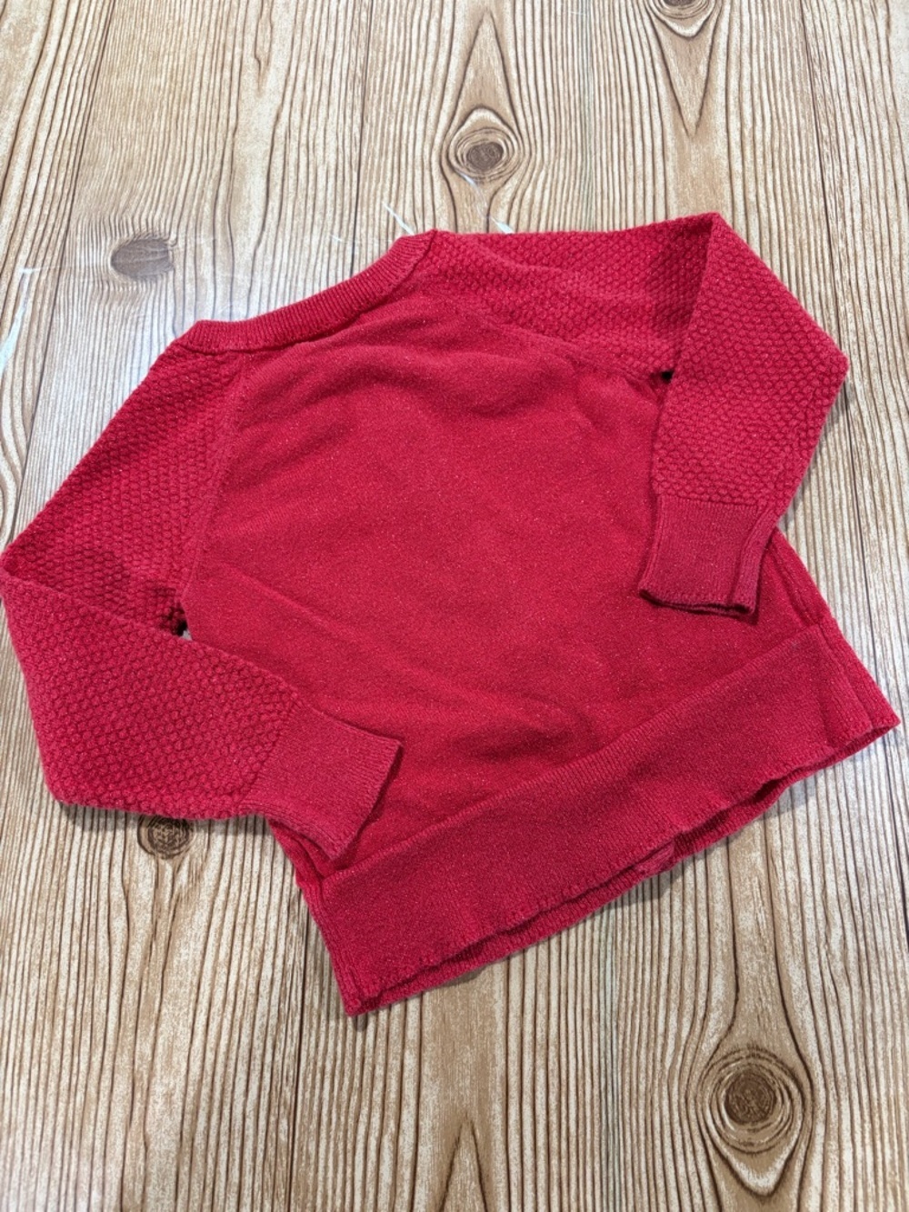 4/$20 Cat & Jack Bright Red Knit Cardigan with Buttons Size 2T Cotton Blend - Picture 2 of 4